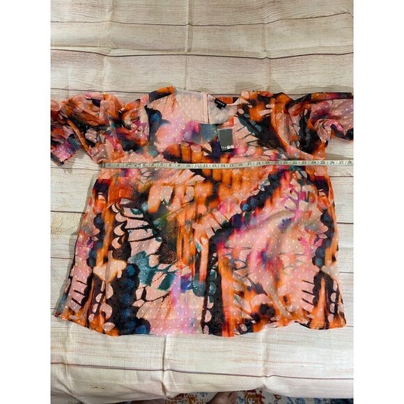 NWT Torrid Women's Long Sleeve Chiffon Clip Dot Blousson Sleeve Blouse - 2XL - Picture 9 of 13